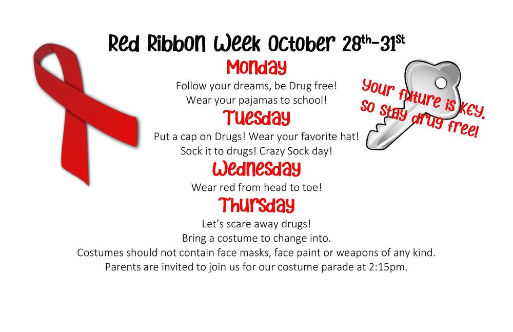 Red Ribbon Week Spirit Days
