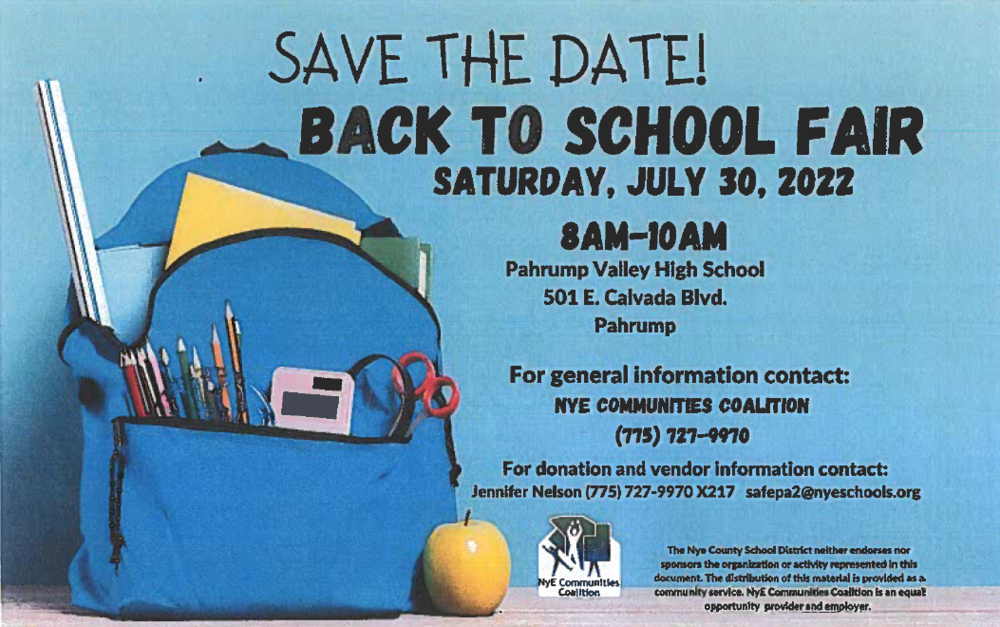 Back to School Fair - July 30th