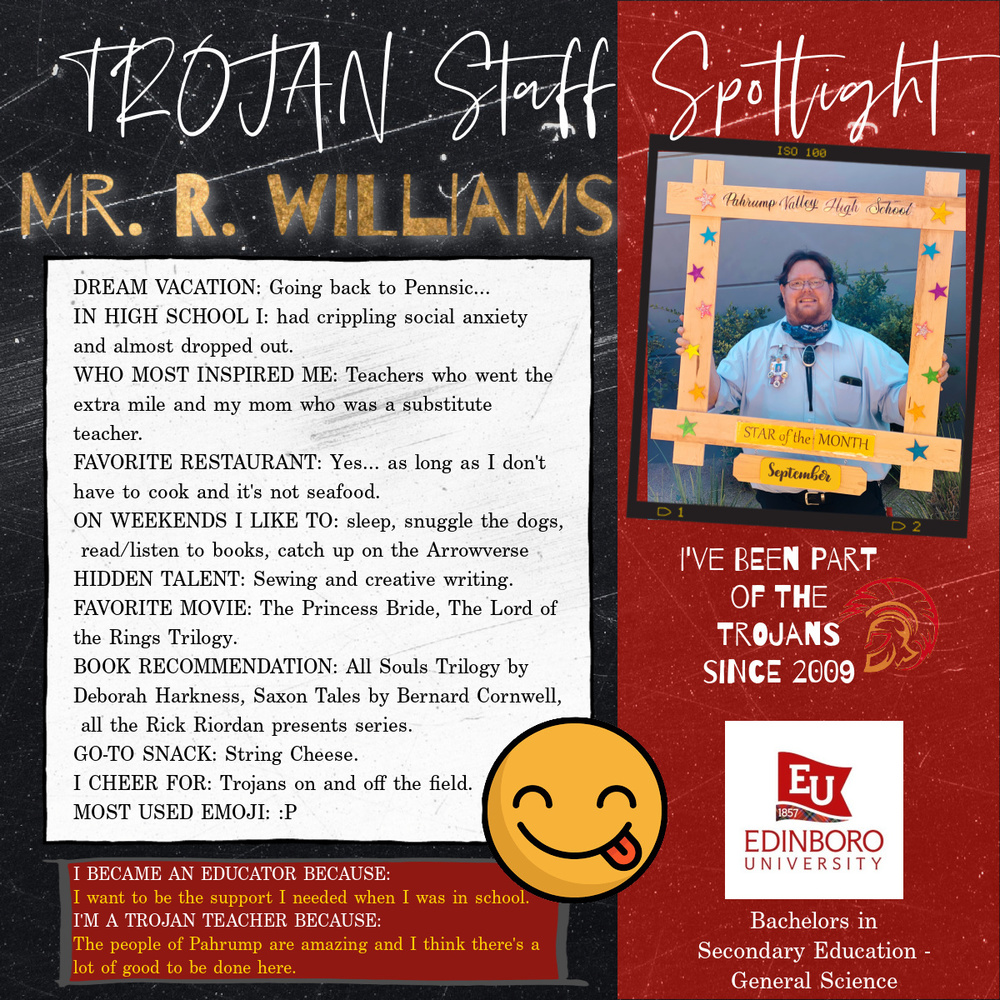 Trojan Staff  Spotlight - Mr. Williams