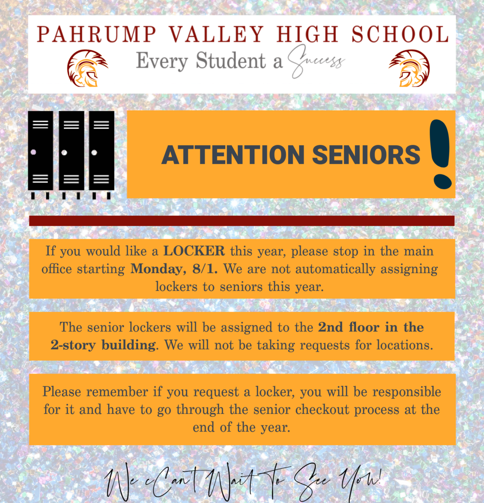 Locker Information for Seniors