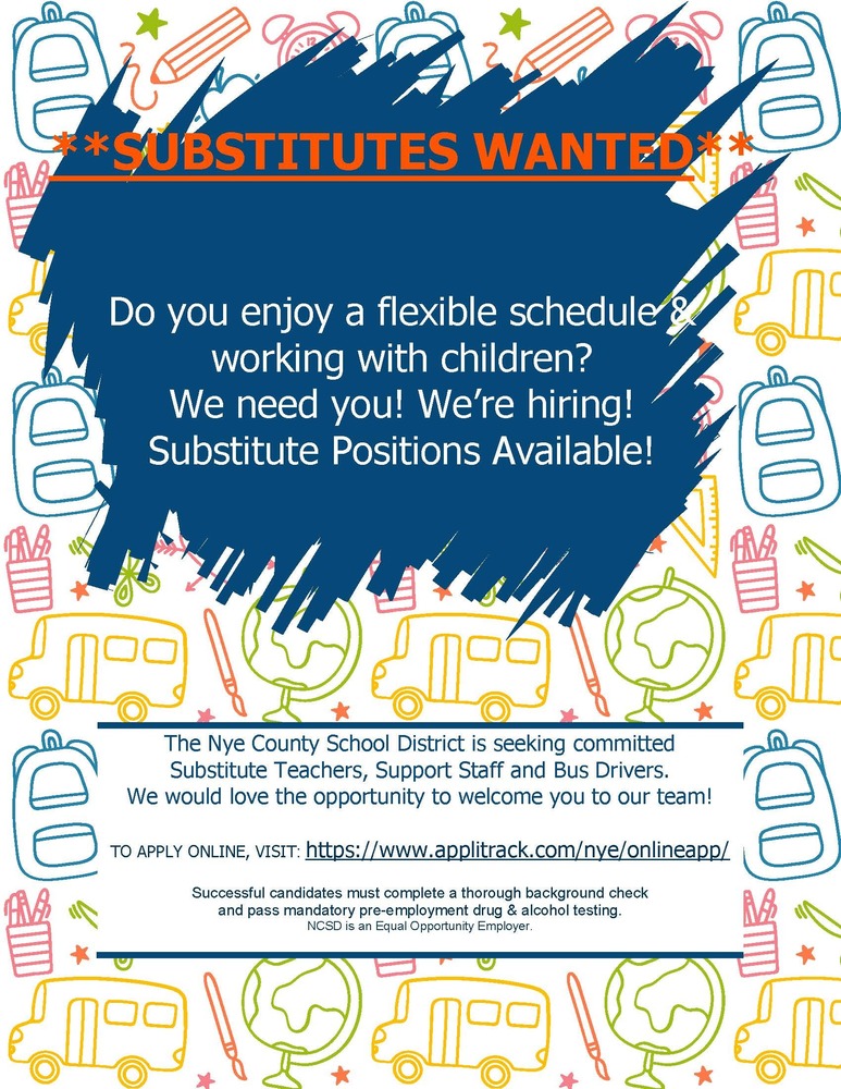 Substitutes and Support Staff Wanted