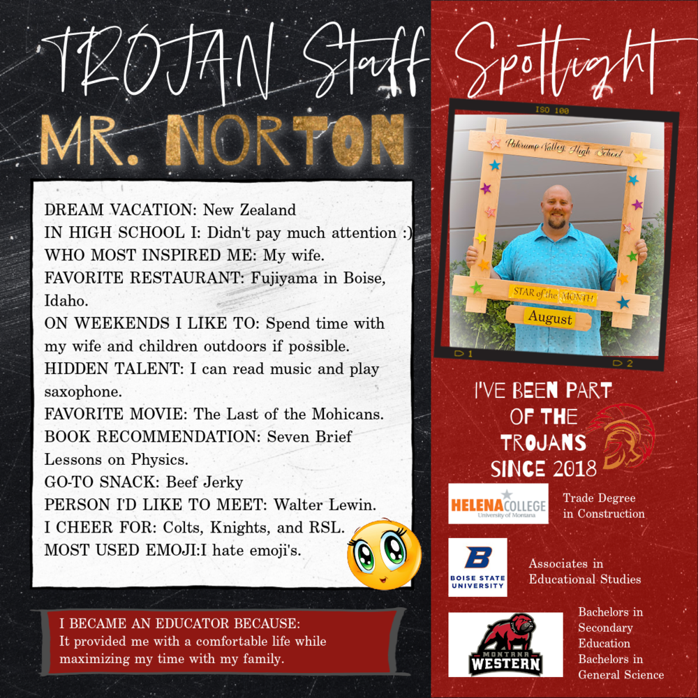 Trojan Staff Spotlight - Mr. Norton