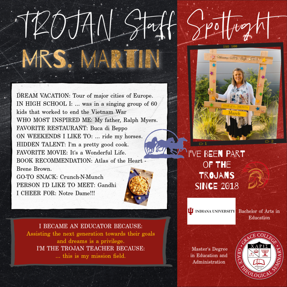 Trojan Staff Spotlight - Mrs. Martin
