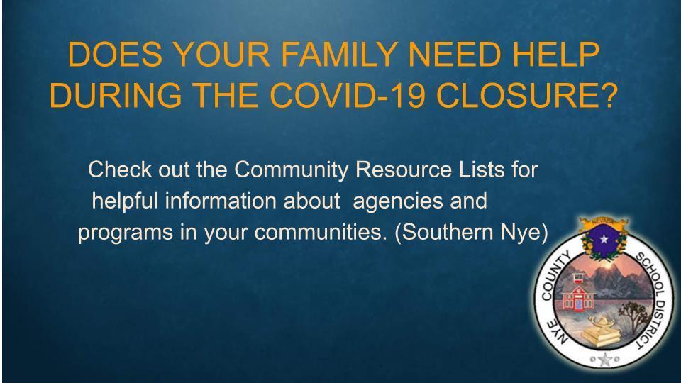 Community Resource List (Southern Nye)