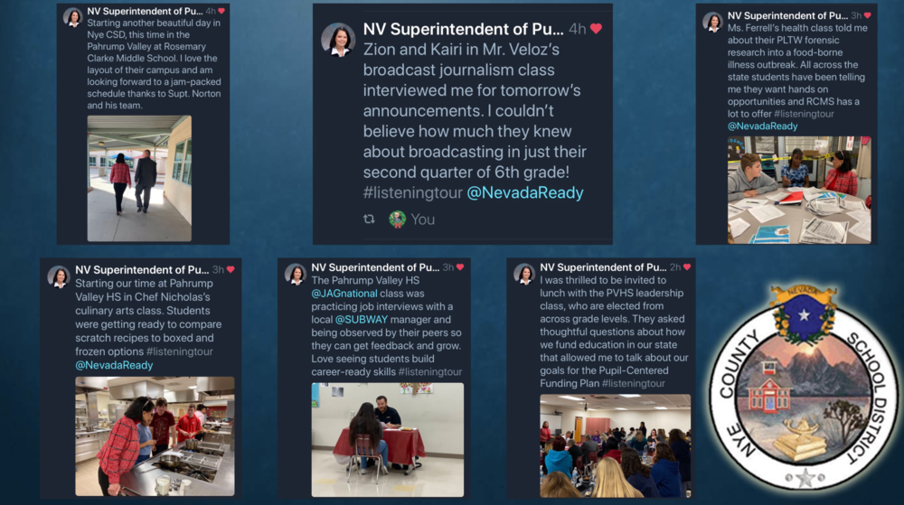 Tweets from Superintendent Ebert's visit