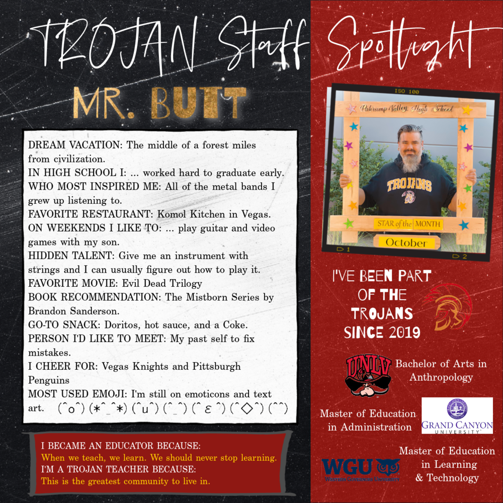 Trojan Staff Spotlight - Mr. Butt