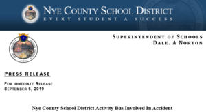 Press Release: NCSD Activity Bus Involved in Accident