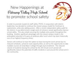 New Happenings at PVHS