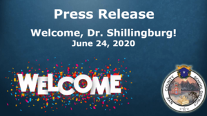 Welcome, Dr. Shillingburg - New Superintendent