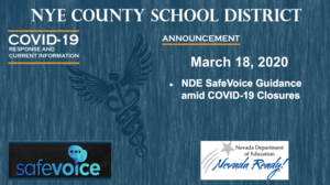 NDE - 3/18/20 - SafeVoice Guidance Amid the COVID-19 School Closures