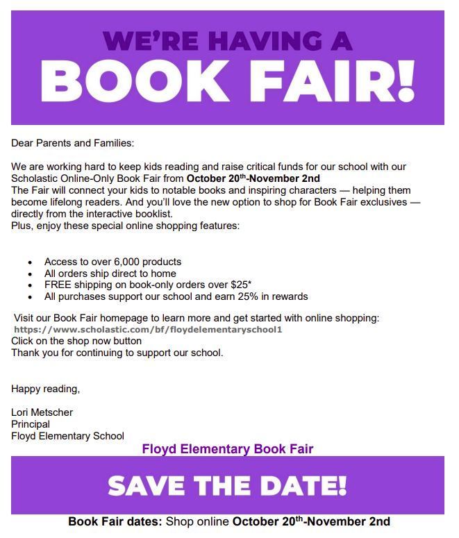 Floyd Elementary Virtual Book Fair