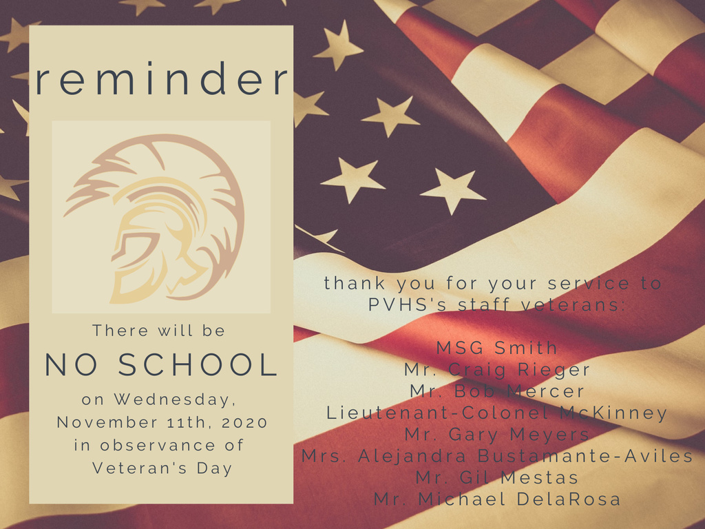 School Holiday Honoring our Veterans