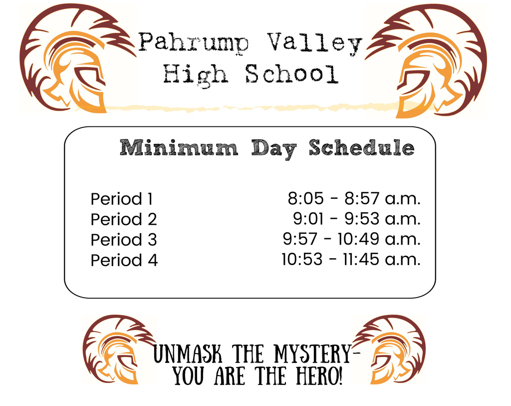 Minimum Day Schedule for Wednesday 11/25