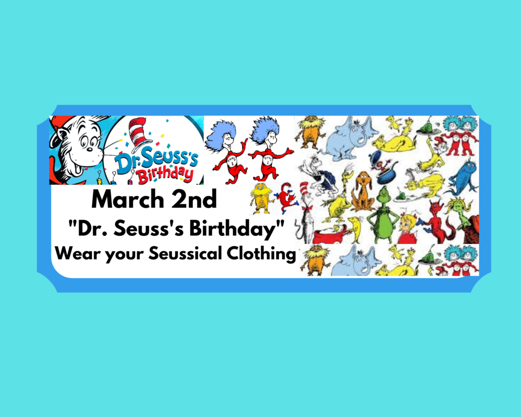 ​Catch The Reading Wave For Nevada Reading Week   Wednesday, March 2nd "Dr. Seuss's Birthday" Wear your Seussical Clothing
