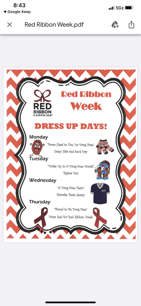 Red ribbon week dress up days
